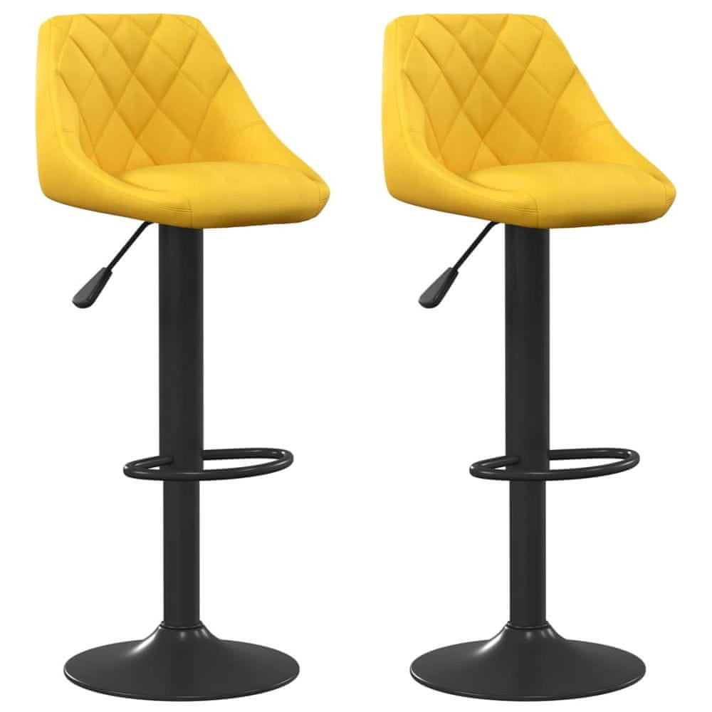 Vidaxl Barové stoličky 2 ks horčicovo-žlté zamatové